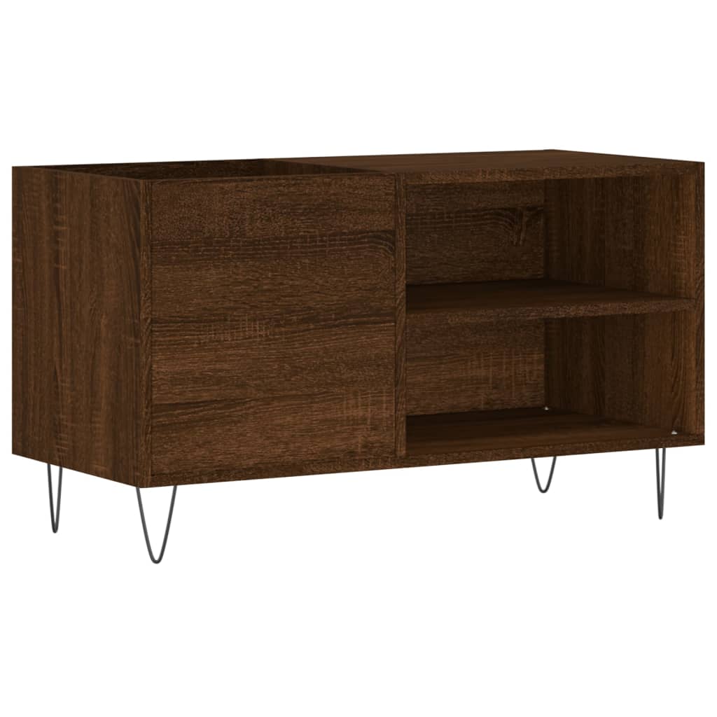 Platenkast 85x38x48 cm bewerkt hout bruin eikenkleur is nu te koop bij PeponiXL, paradijselijk wonen!