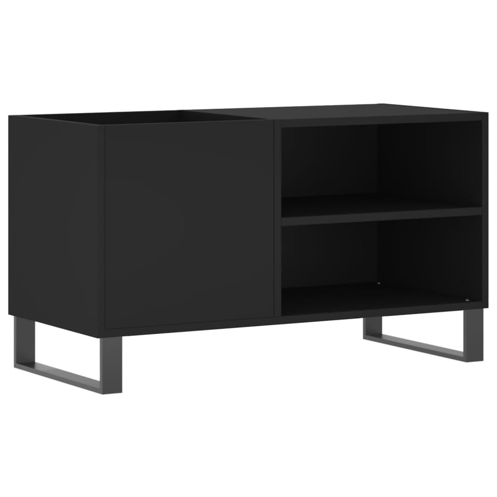 Platenkast 85x38x48 cm bewerkt hout zwart is nu te koop bij PeponiXL, paradijselijk wonen!