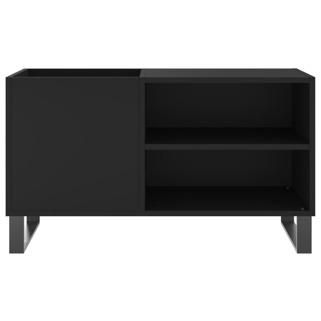 Platenkast 85x38x48 cm bewerkt hout zwart is nu te koop bij PeponiXL, paradijselijk wonen!