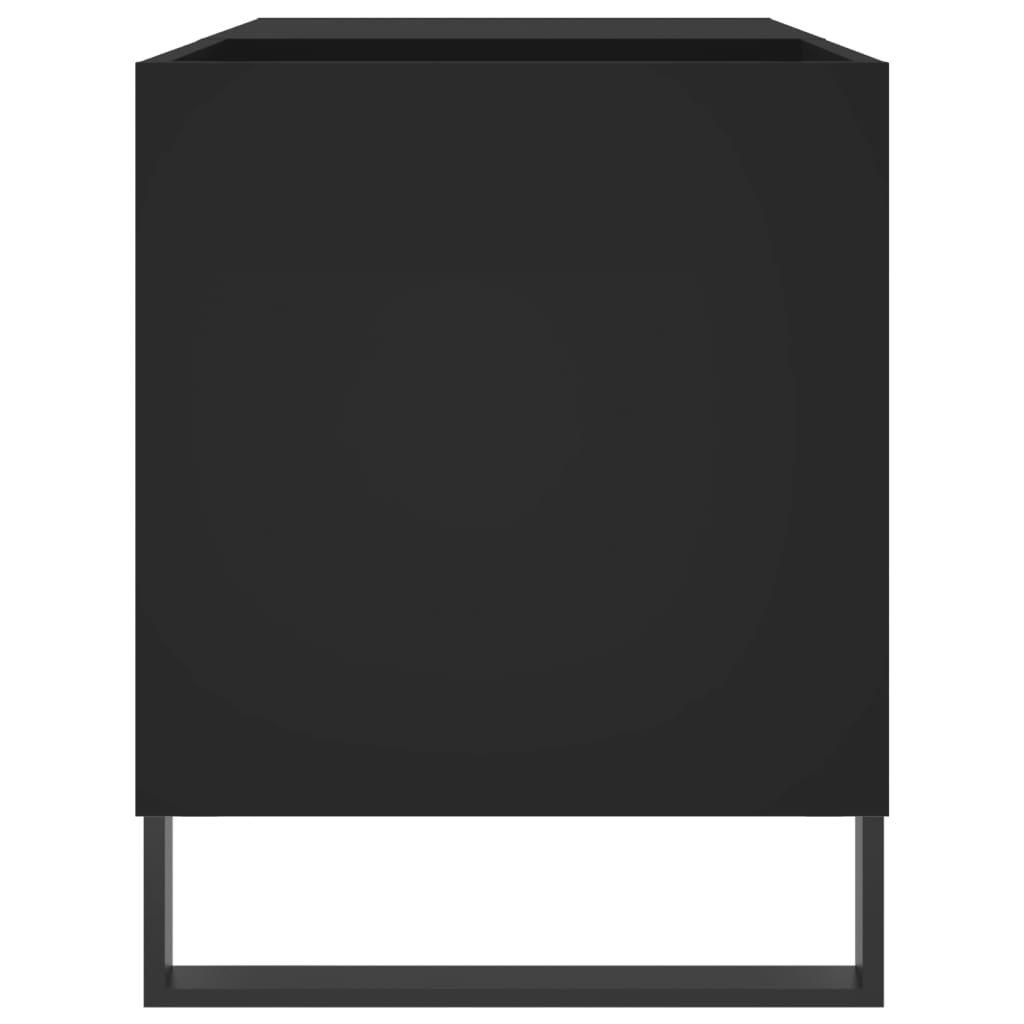 Platenkast 85x38x48 cm bewerkt hout zwart is nu te koop bij PeponiXL, paradijselijk wonen!