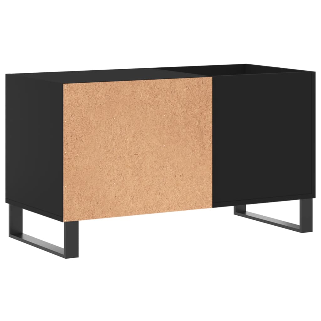 Platenkast 85x38x48 cm bewerkt hout zwart is nu te koop bij PeponiXL, paradijselijk wonen!