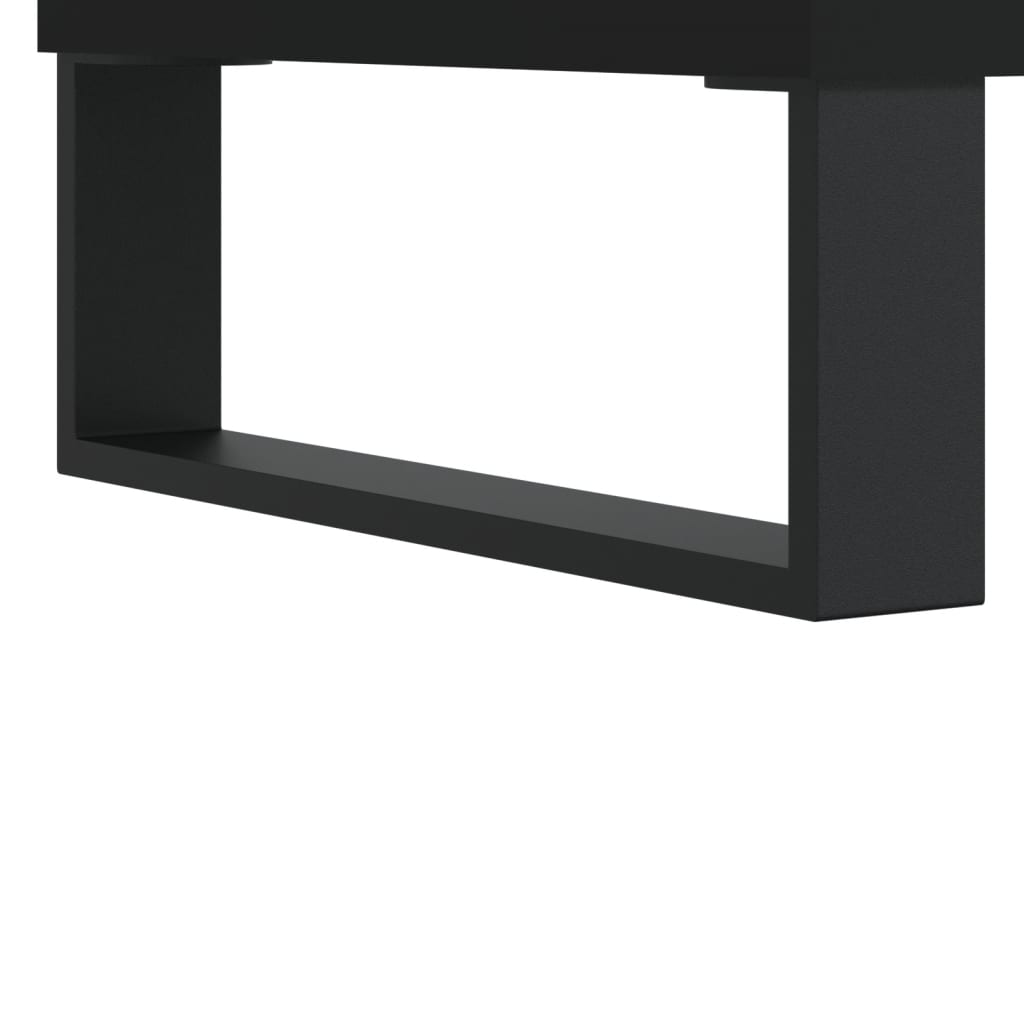 Platenkast 85x38x48 cm bewerkt hout zwart is nu te koop bij PeponiXL, paradijselijk wonen!