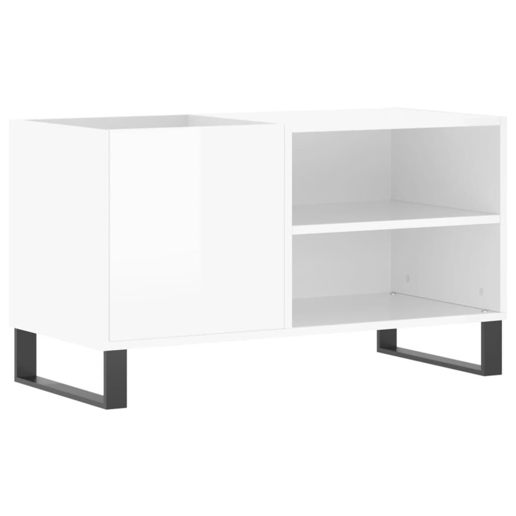 Platenkast 85x38x48 cm bewerkt hout hoogglans wit is nu te koop bij PeponiXL, paradijselijk wonen!