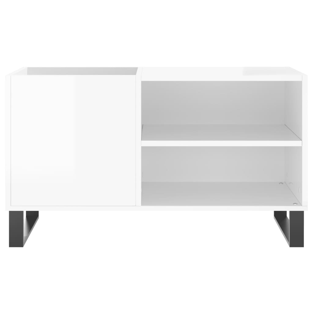 Platenkast 85x38x48 cm bewerkt hout hoogglans wit is nu te koop bij PeponiXL, paradijselijk wonen!
