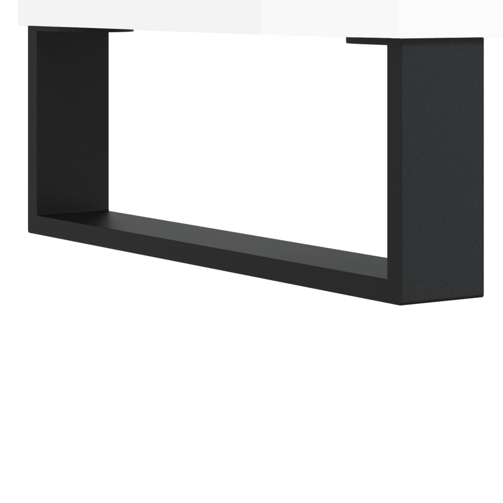 Platenkast 85x38x48 cm bewerkt hout hoogglans wit is nu te koop bij PeponiXL, paradijselijk wonen!