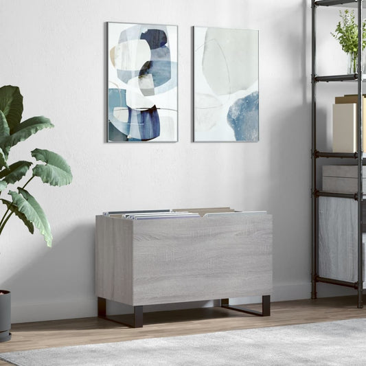 Platenkast 74,5x38x48 cm bewerkt hout grijs sonoma eikenkleurig is nu te koop bij PeponiXL, paradijselijk wonen!