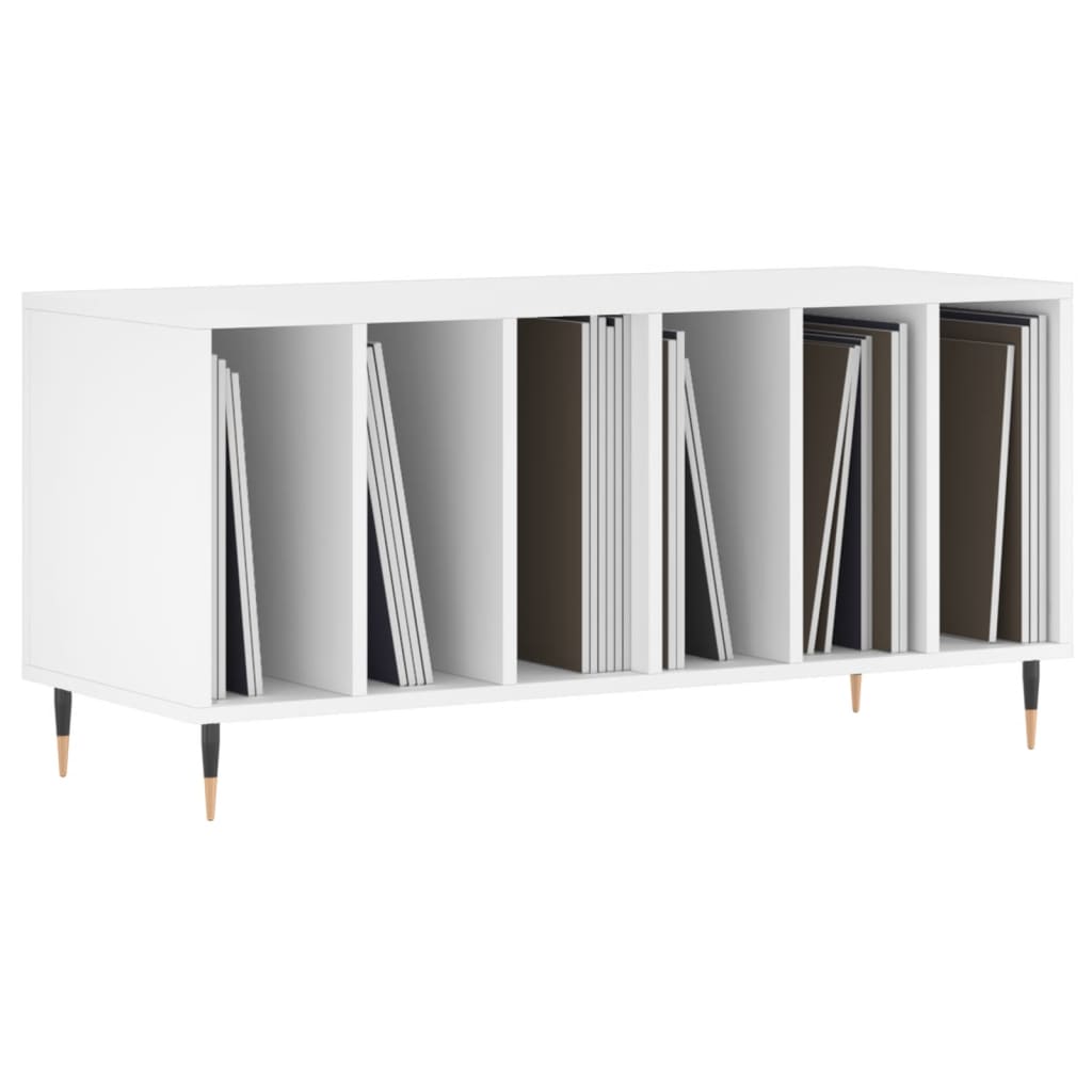 Platenkast 100x38x48 cm bewerkt hout wit is nu te koop bij PeponiXL, paradijselijk wonen!