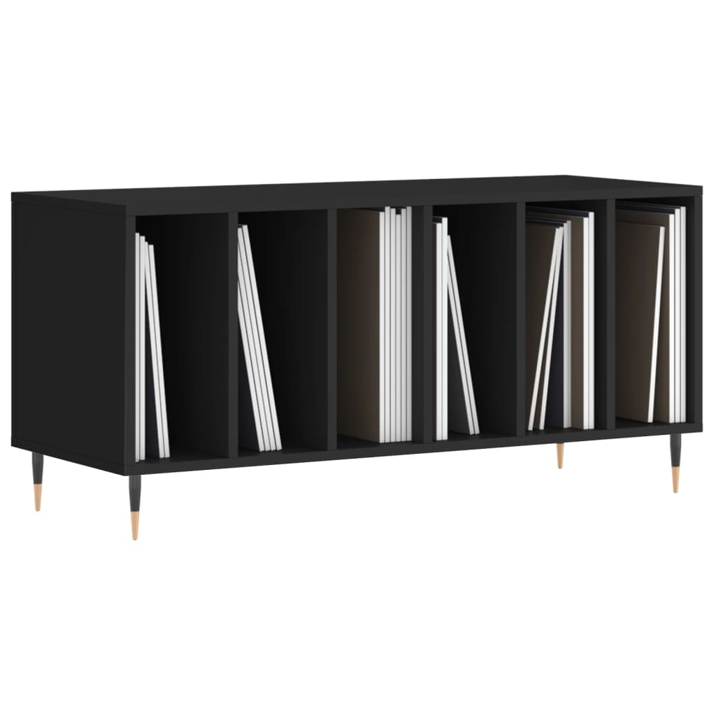 Platenkast 100x38x48 cm bewerkt hout zwart is nu te koop bij PeponiXL, paradijselijk wonen!