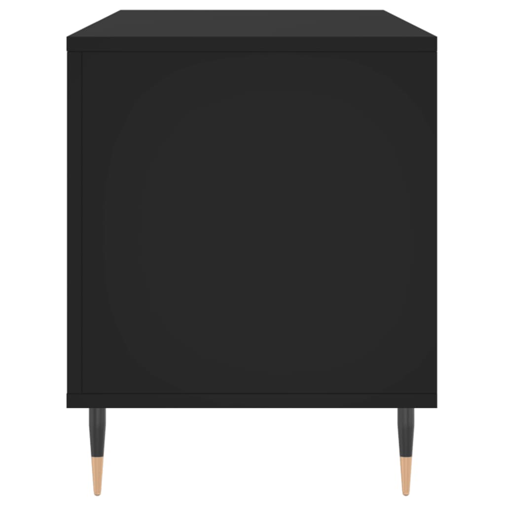 Platenkast 100x38x48 cm bewerkt hout zwart is nu te koop bij PeponiXL, paradijselijk wonen!