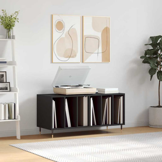 Platenkast 100x38x48 cm bewerkt hout zwart is nu te koop bij PeponiXL, paradijselijk wonen!