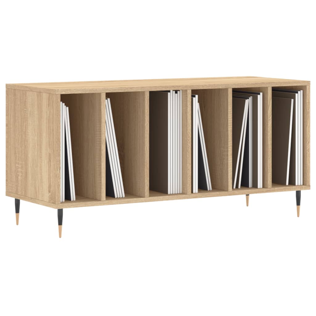 Platenkast 100x38x48 cm bewerkt hout sonoma eikenkleurig is nu te koop bij PeponiXL, paradijselijk wonen!