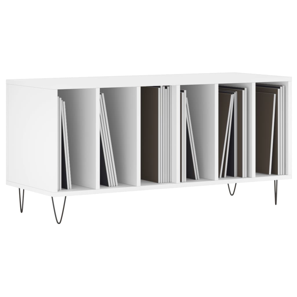 Platenkast 100x38x48 cm bewerkt hout wit is nu te koop bij PeponiXL, paradijselijk wonen!