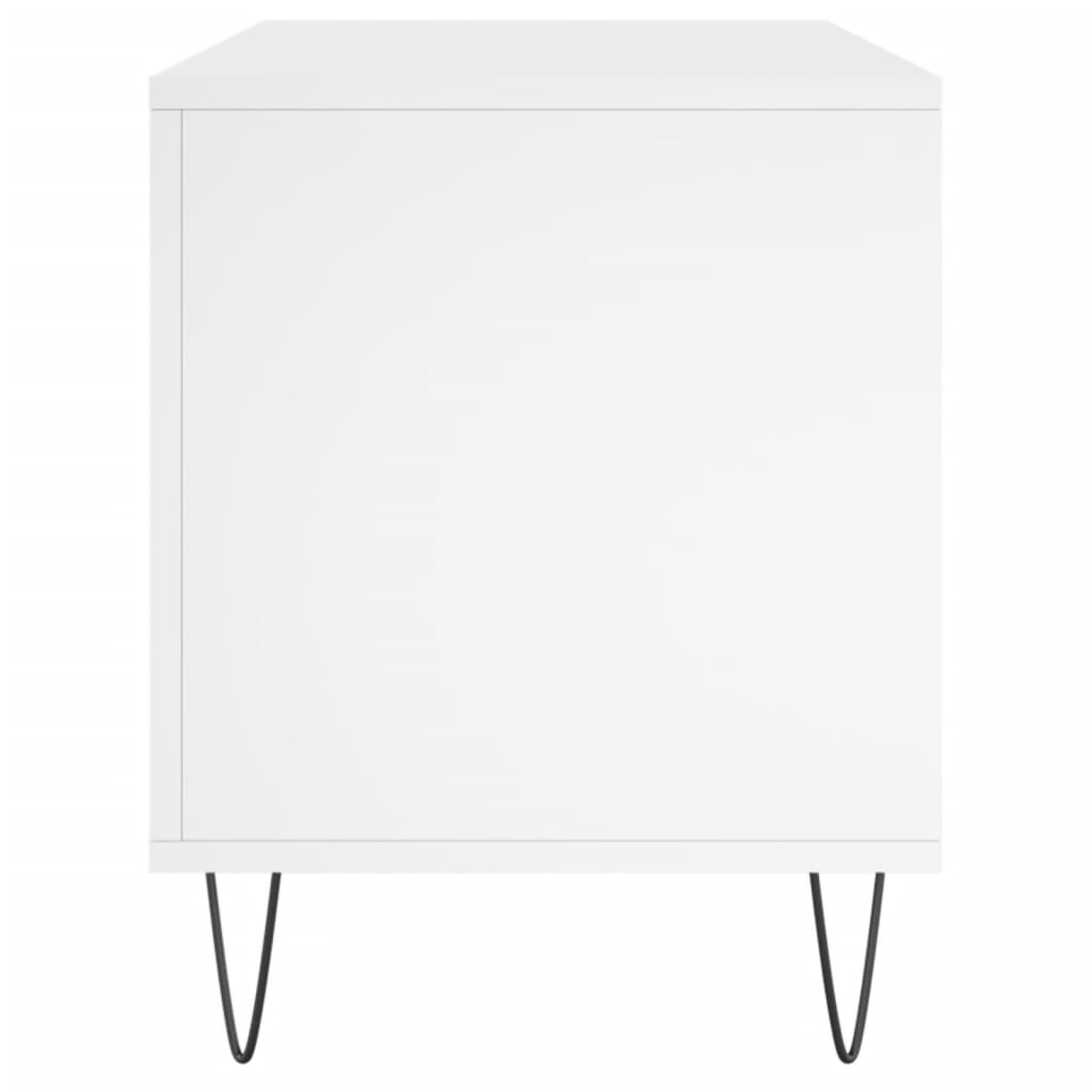 Platenkast 100x38x48 cm bewerkt hout wit is nu te koop bij PeponiXL, paradijselijk wonen!