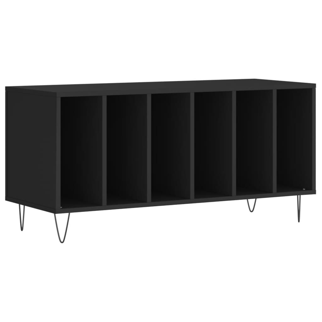 Platenkast 100x38x48 cm bewerkt hout zwart is nu te koop bij PeponiXL, paradijselijk wonen!