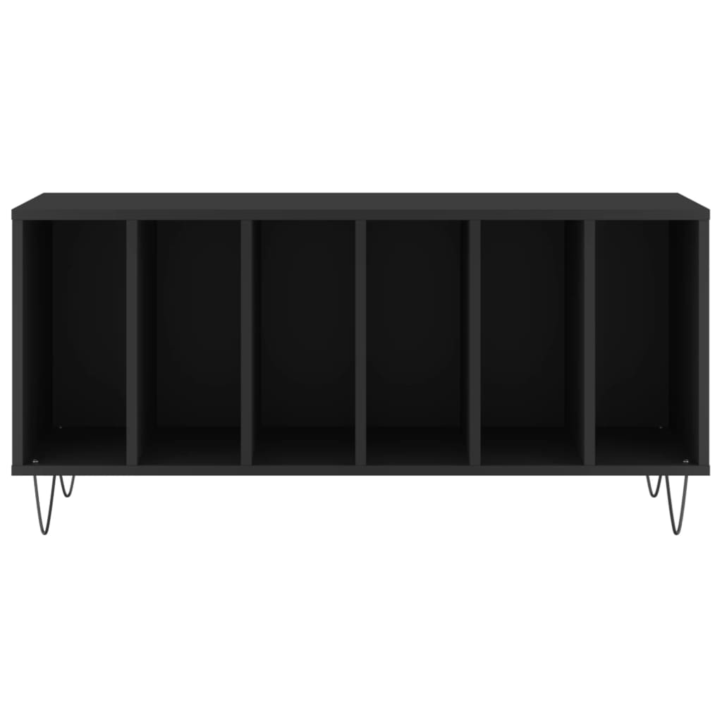 Platenkast 100x38x48 cm bewerkt hout zwart is nu te koop bij PeponiXL, paradijselijk wonen!