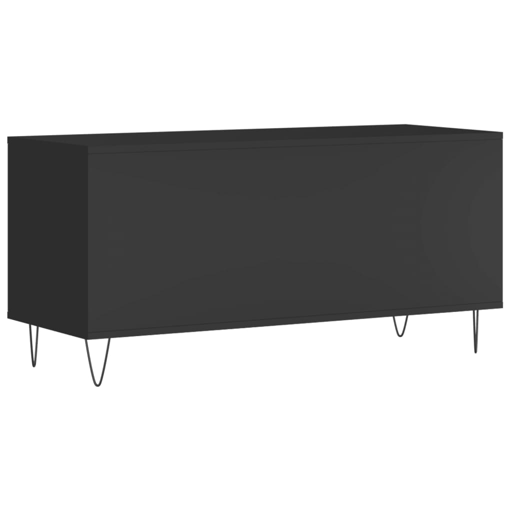 Platenkast 100x38x48 cm bewerkt hout zwart is nu te koop bij PeponiXL, paradijselijk wonen!