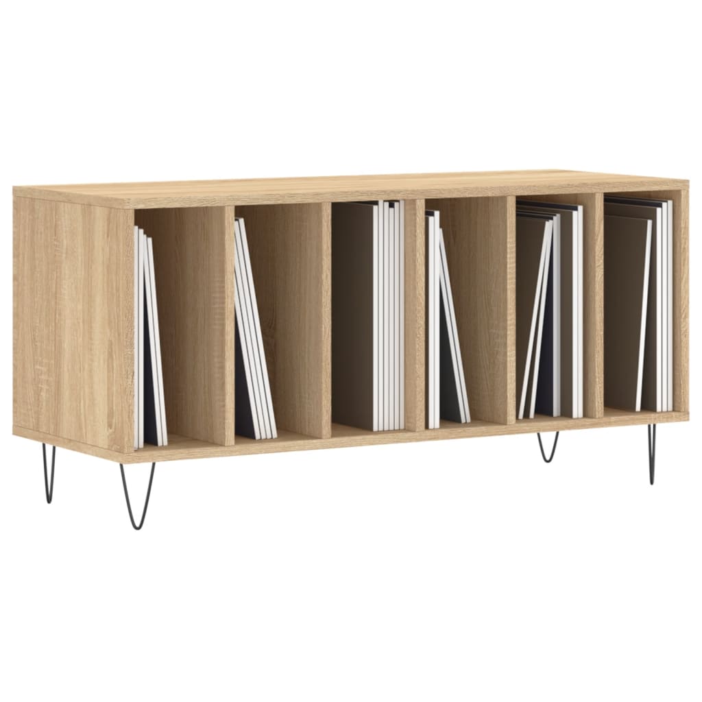 Platenkast 100x38x48 cm bewerkt hout sonoma eikenkleurig is nu te koop bij PeponiXL, paradijselijk wonen!
