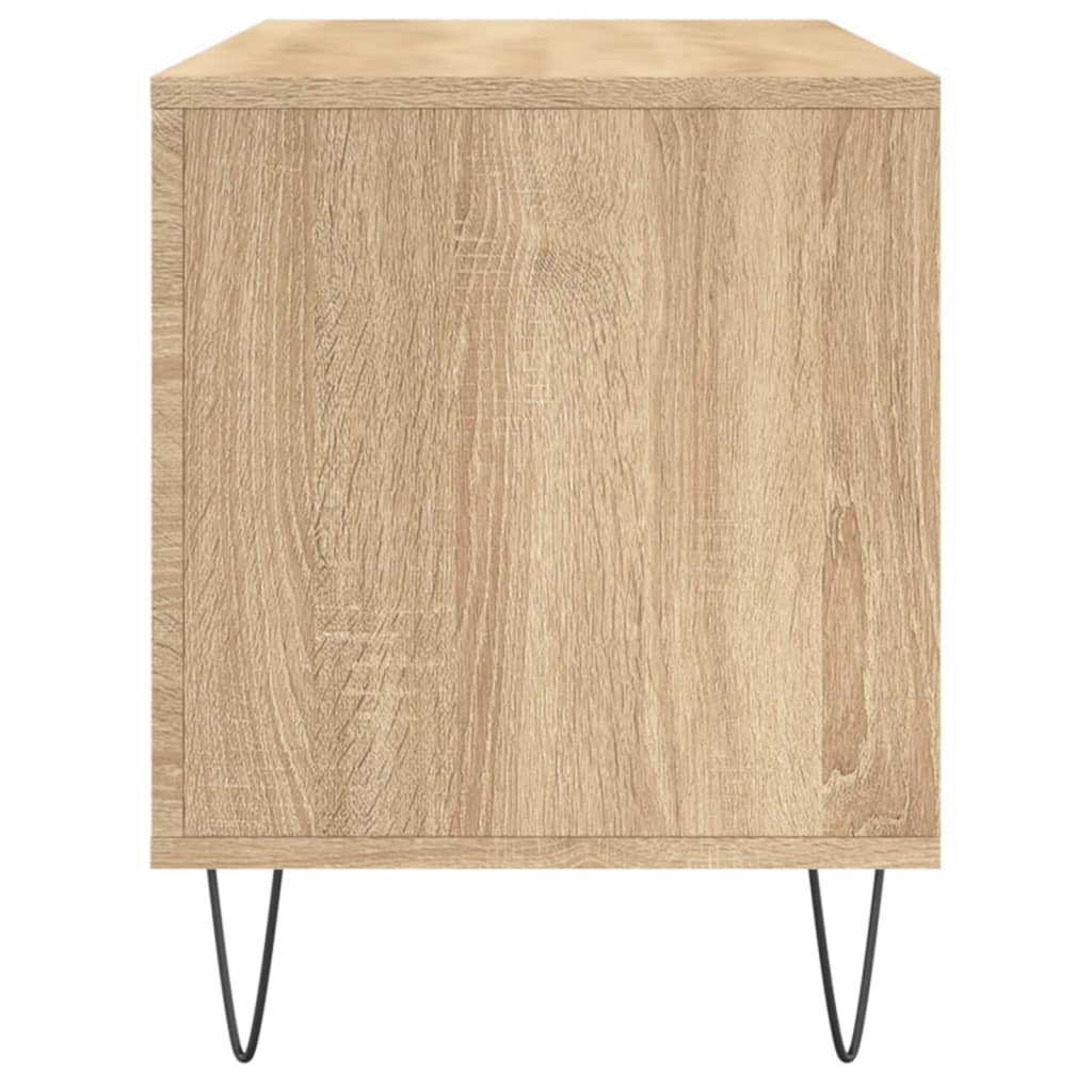 Platenkast 100x38x48 cm bewerkt hout sonoma eikenkleurig is nu te koop bij PeponiXL, paradijselijk wonen!