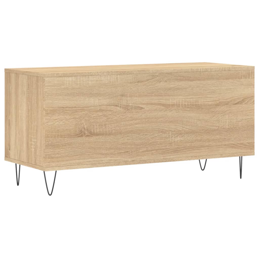 Platenkast 100x38x48 cm bewerkt hout sonoma eikenkleurig is nu te koop bij PeponiXL, paradijselijk wonen!