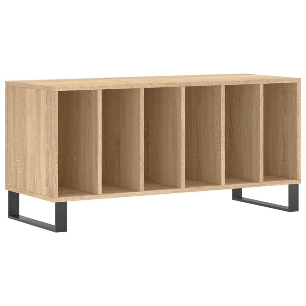 Platenkast 100x38x48 cm bewerkt hout sonoma eikenkleurig is nu te koop bij PeponiXL, paradijselijk wonen!