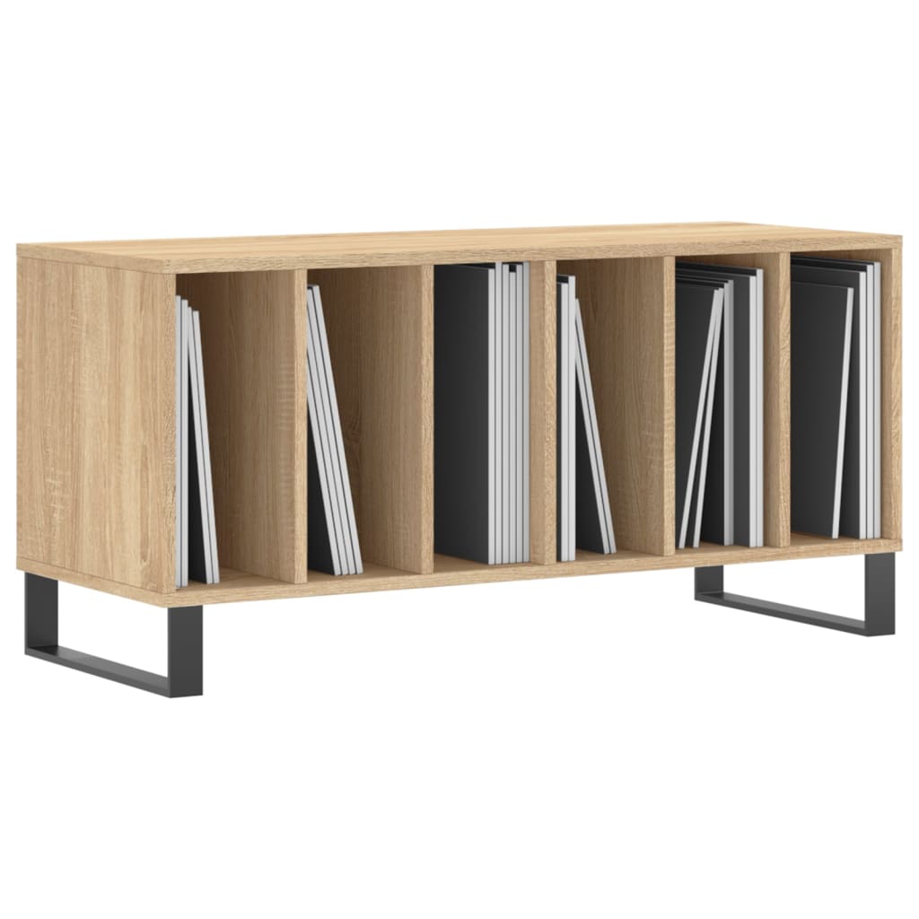 Platenkast 100x38x48 cm bewerkt hout sonoma eikenkleurig is nu te koop bij PeponiXL, paradijselijk wonen!