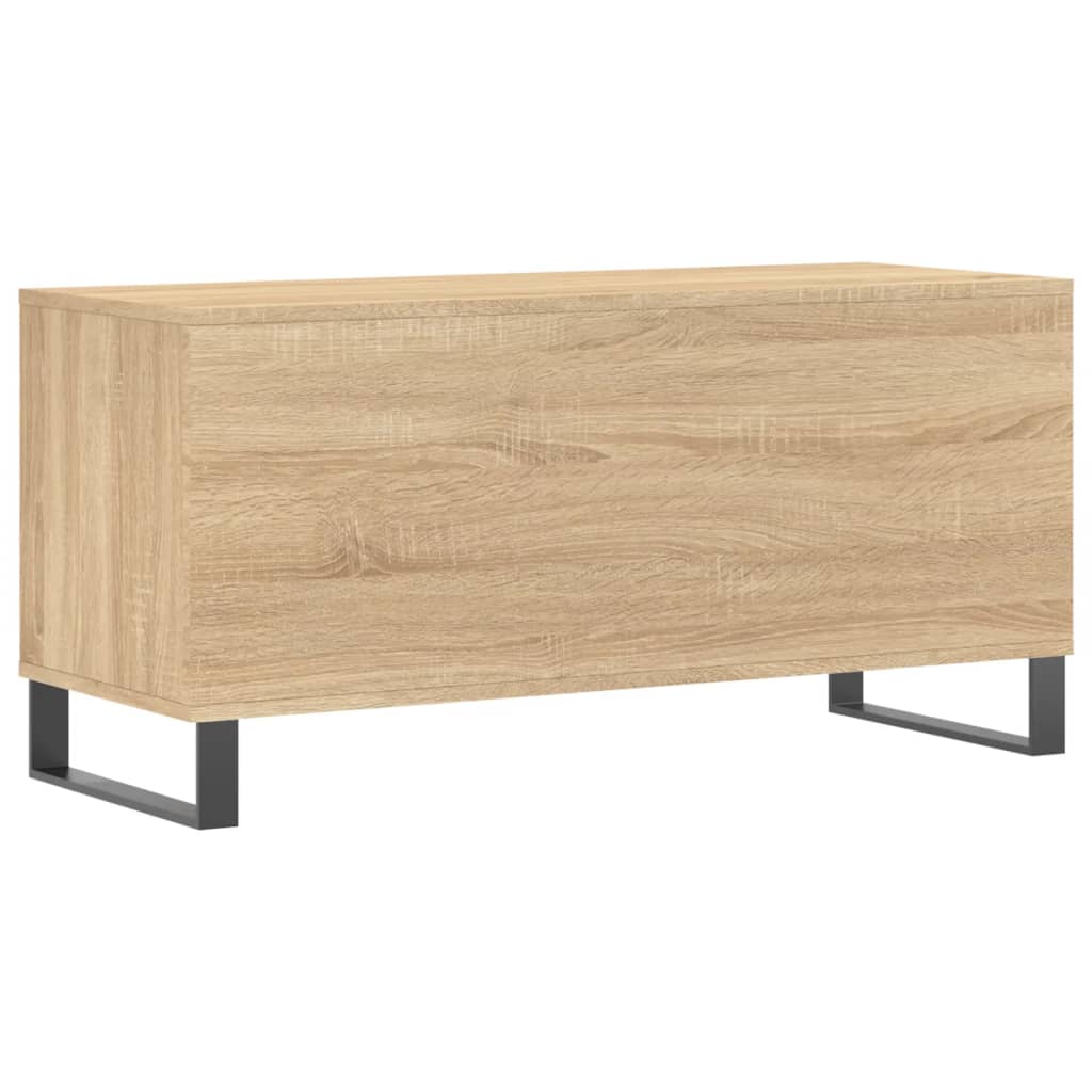 Platenkast 100x38x48 cm bewerkt hout sonoma eikenkleurig is nu te koop bij PeponiXL, paradijselijk wonen!