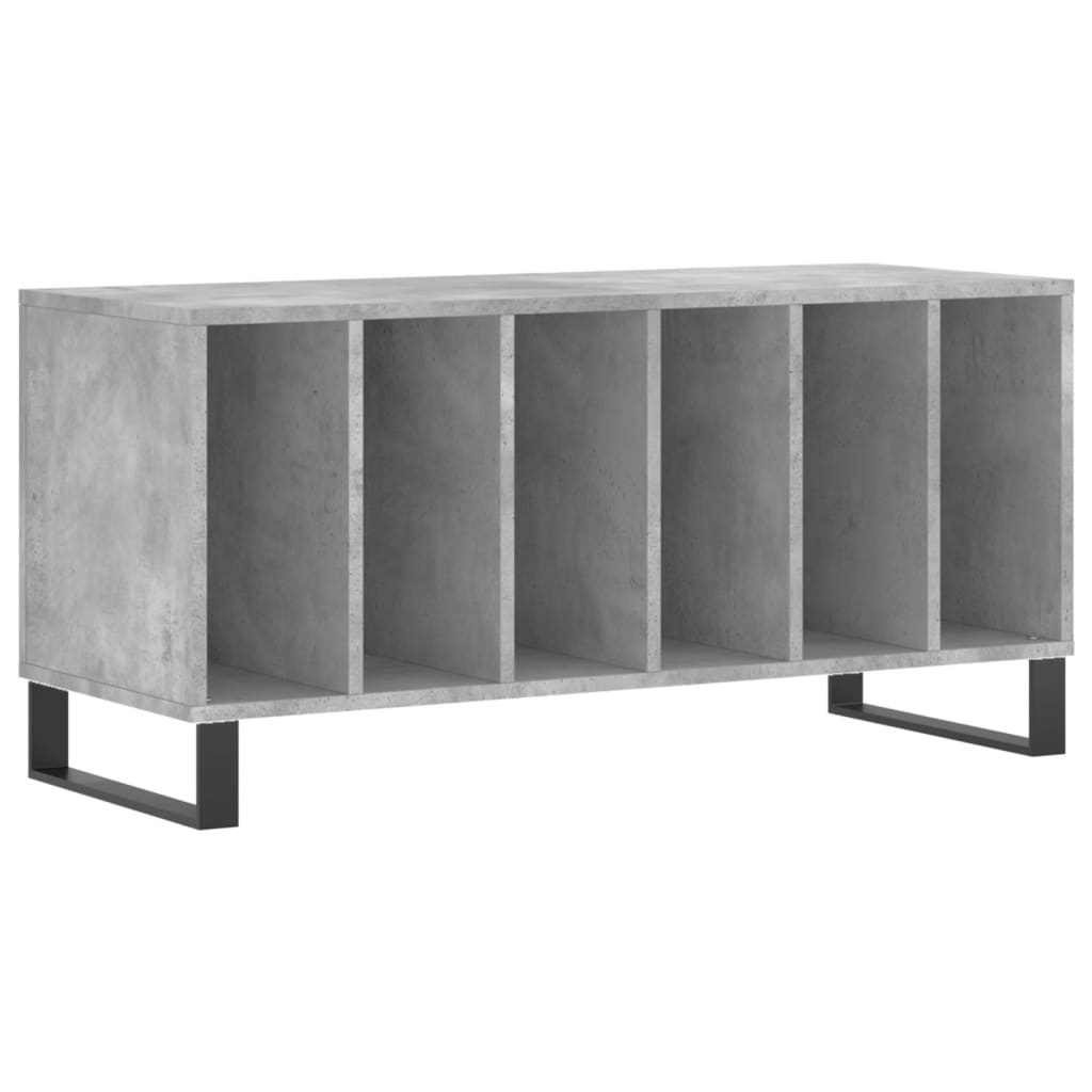 Platenkast 100x38x48 cm bewerkt hout betongrijs is nu te koop bij PeponiXL, paradijselijk wonen!