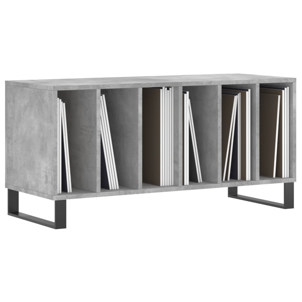 Platenkast 100x38x48 cm bewerkt hout betongrijs is nu te koop bij PeponiXL, paradijselijk wonen!