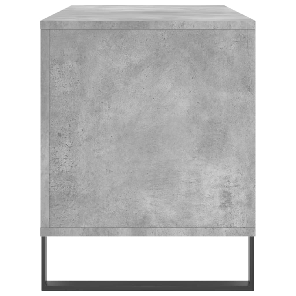 Platenkast 100x38x48 cm bewerkt hout betongrijs is nu te koop bij PeponiXL, paradijselijk wonen!