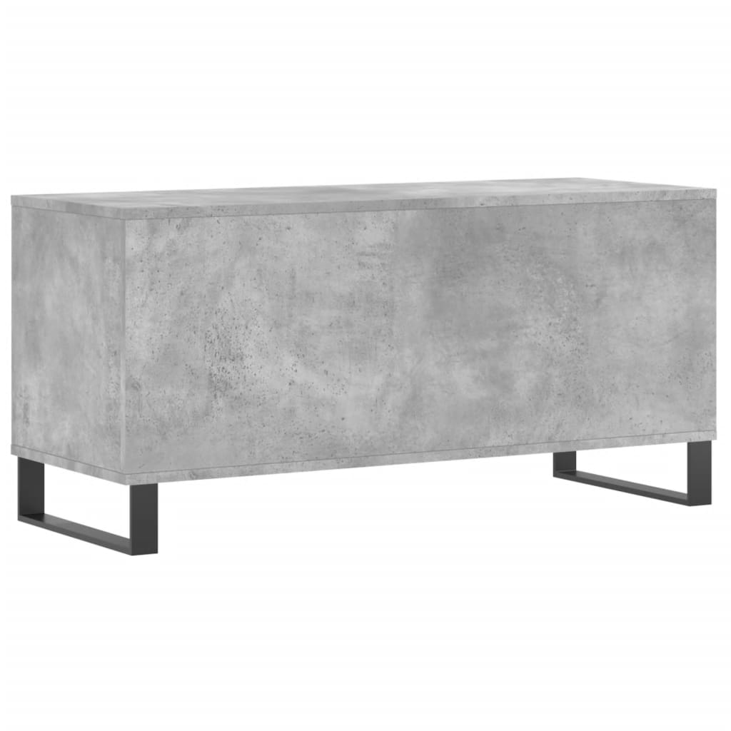 Platenkast 100x38x48 cm bewerkt hout betongrijs is nu te koop bij PeponiXL, paradijselijk wonen!
