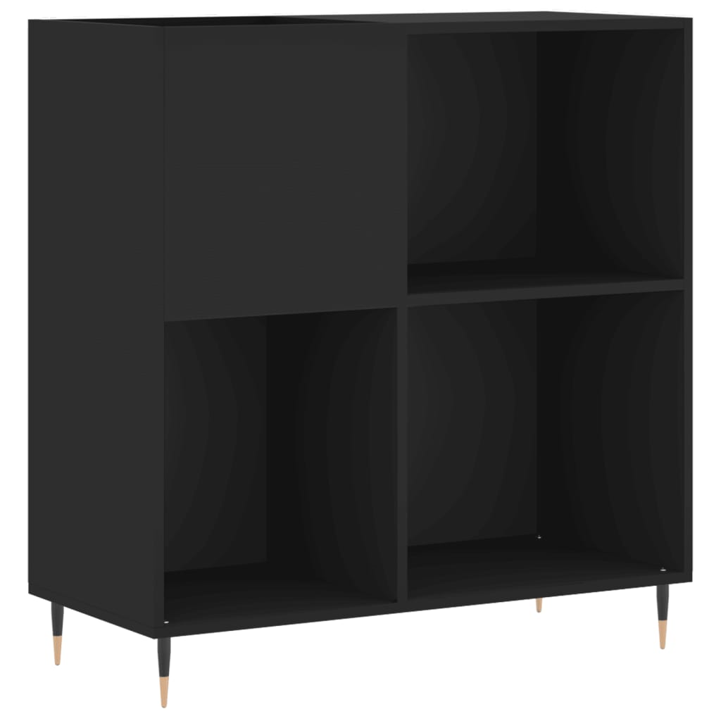 Platenkast 84,5x38x89 cm bewerkt hout zwart is nu te koop bij PeponiXL, paradijselijk wonen!