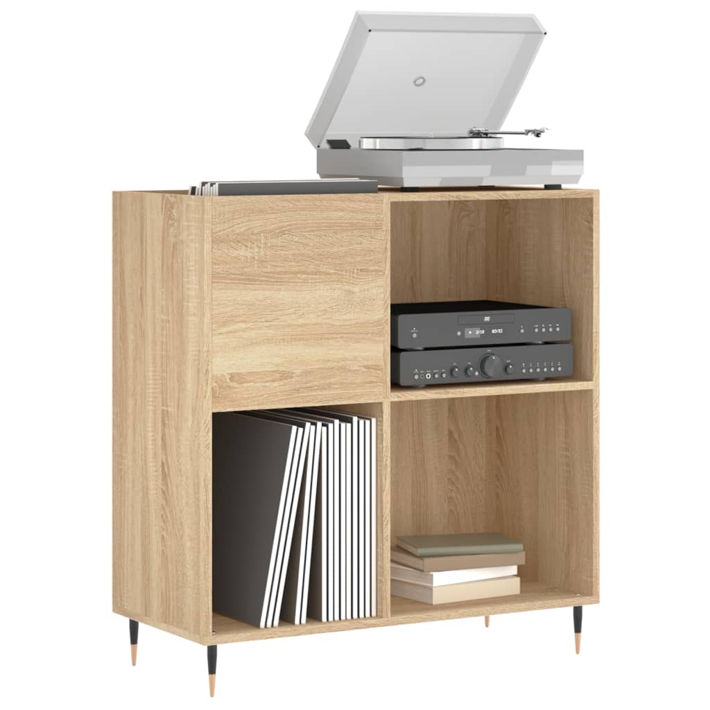 Platenkast 84,5x38x89 cm bewerkt hout sonoma eikenkleurig is nu te koop bij PeponiXL, paradijselijk wonen!