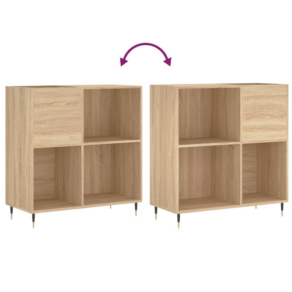 Platenkast 84,5x38x89 cm bewerkt hout sonoma eikenkleurig is nu te koop bij PeponiXL, paradijselijk wonen!