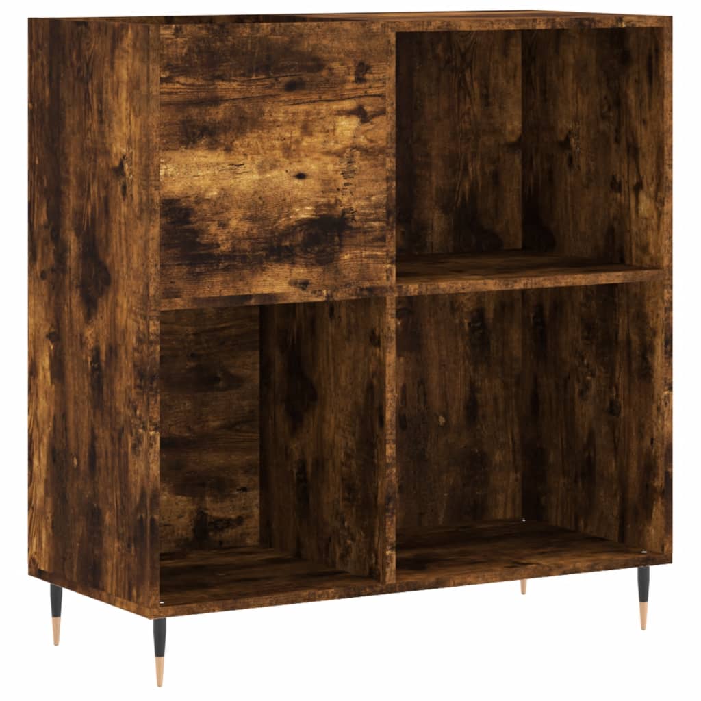 Platenkast 84,5x38x89 cm bewerkt hout gerookt eikenkleurig is nu te koop bij PeponiXL, paradijselijk wonen!