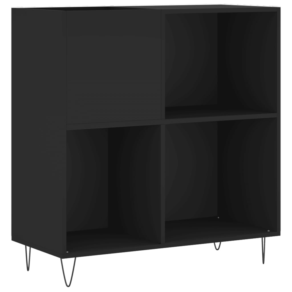 Platenkast 84,5x38x89 cm bewerkt hout zwart is nu te koop bij PeponiXL, paradijselijk wonen!