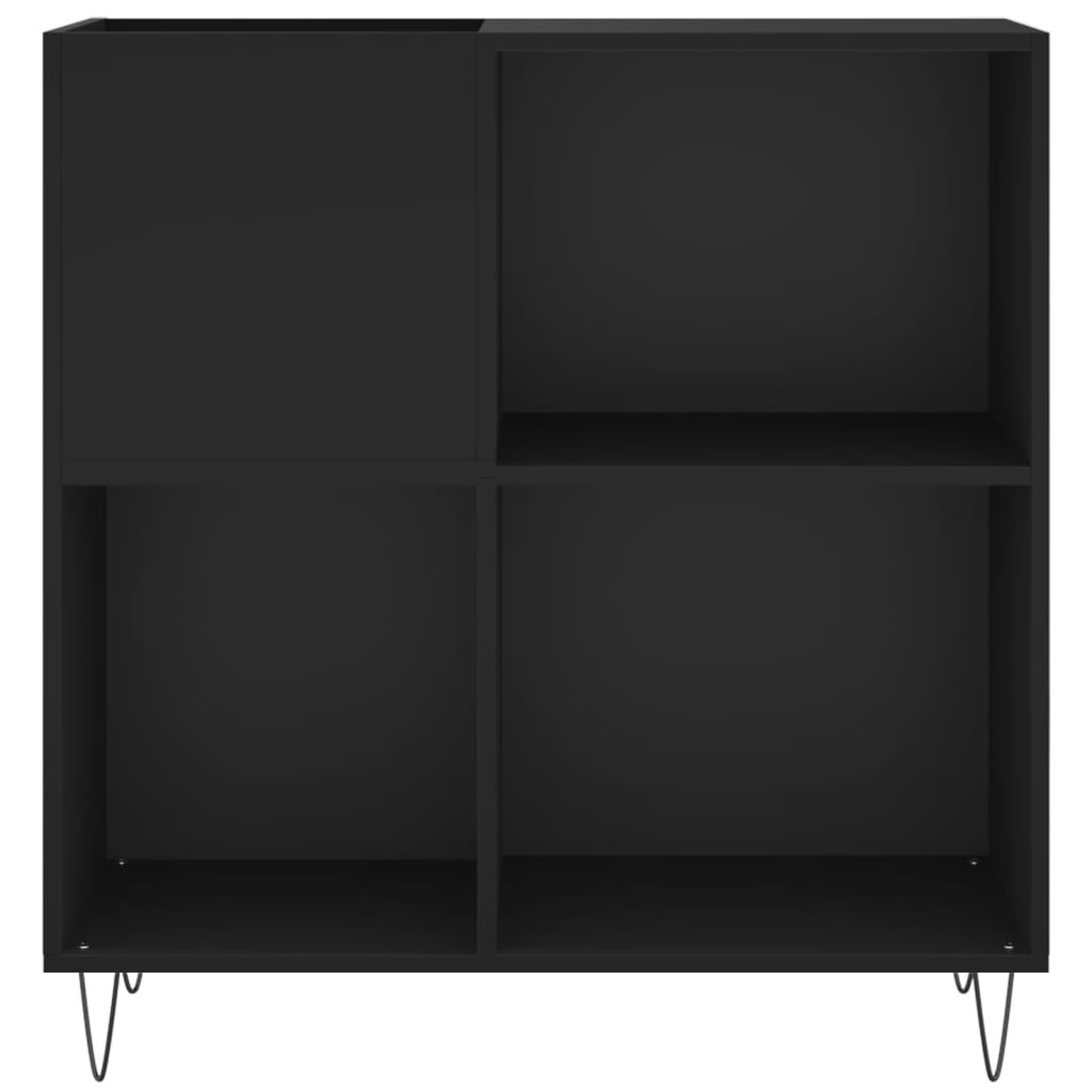 Platenkast 84,5x38x89 cm bewerkt hout zwart is nu te koop bij PeponiXL, paradijselijk wonen!