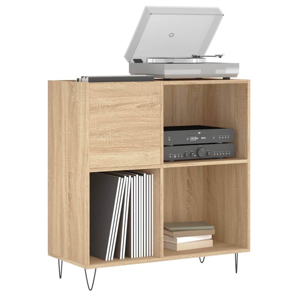 Platenkast 84,5x38x89 cm bewerkt hout sonoma eikenkleurig is nu te koop bij PeponiXL, paradijselijk wonen!