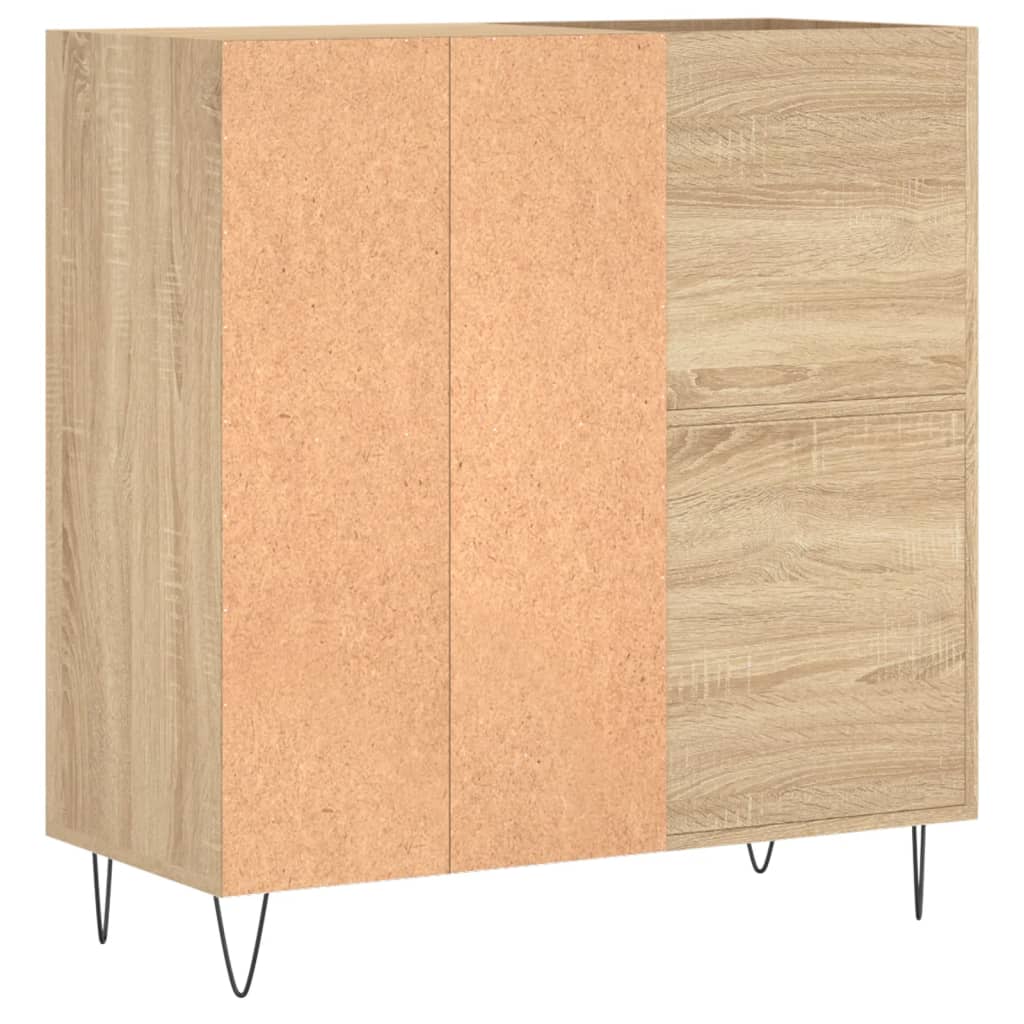 Platenkast 84,5x38x89 cm bewerkt hout sonoma eikenkleurig is nu te koop bij PeponiXL, paradijselijk wonen!