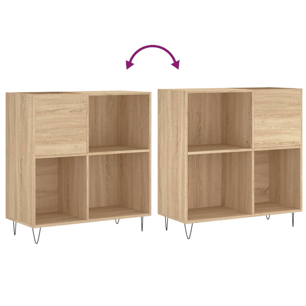 Platenkast 84,5x38x89 cm bewerkt hout sonoma eikenkleurig is nu te koop bij PeponiXL, paradijselijk wonen!