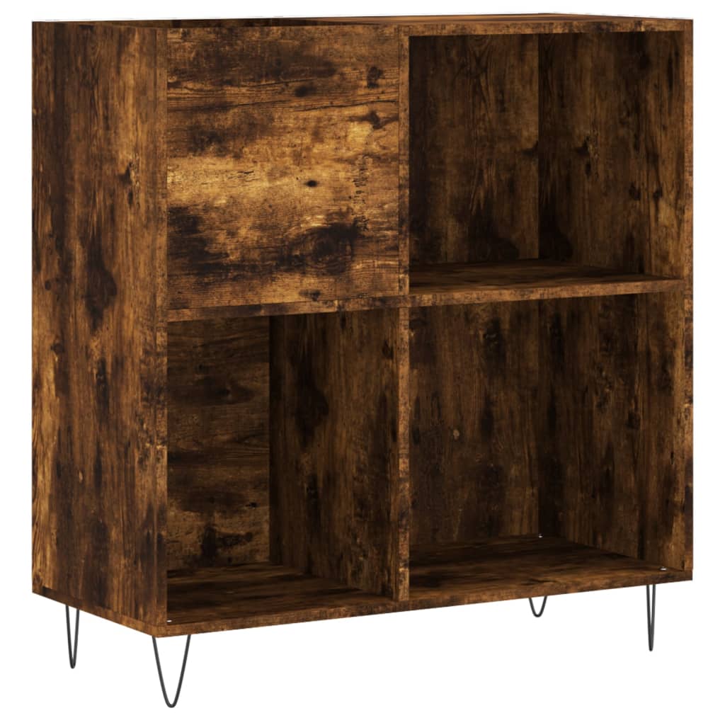Platenkast 84,5x38x89 cm bewerkt hout gerookt eikenkleurig is nu te koop bij PeponiXL, paradijselijk wonen!