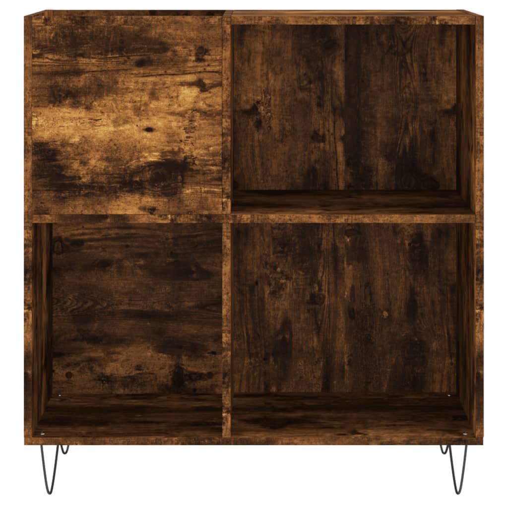 Platenkast 84,5x38x89 cm bewerkt hout gerookt eikenkleurig is nu te koop bij PeponiXL, paradijselijk wonen!