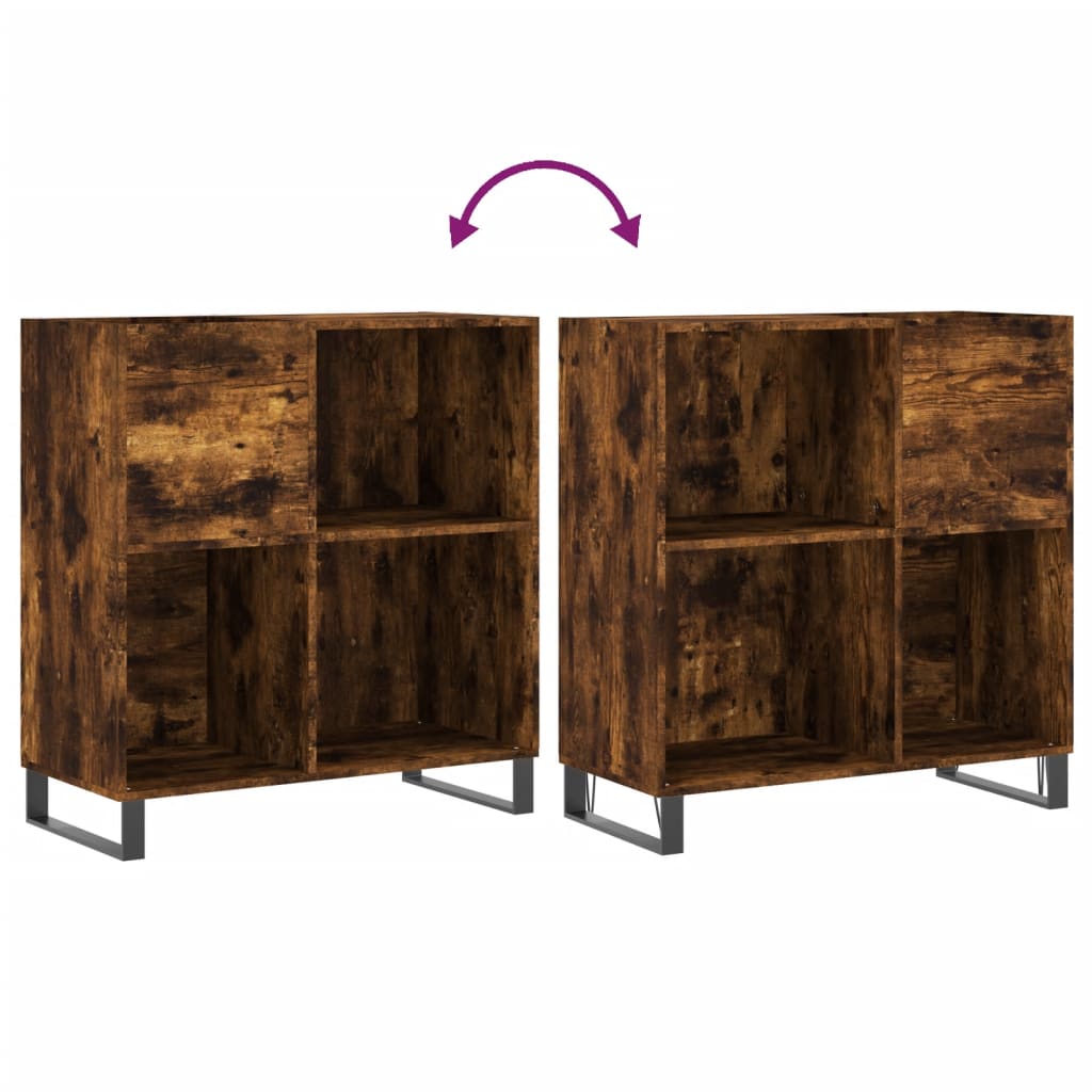Platenkast 84,5x38x89 cm bewerkt hout gerookt eikenkleurig is nu te koop bij PeponiXL, paradijselijk wonen!