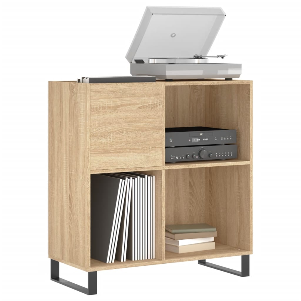 Platenkast 84,5x38x89 cm bewerkt hout sonoma eikenkleurig is nu te koop bij PeponiXL, paradijselijk wonen!