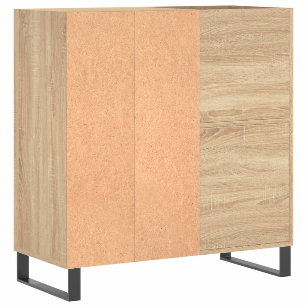 Platenkast 84,5x38x89 cm bewerkt hout sonoma eikenkleurig is nu te koop bij PeponiXL, paradijselijk wonen!