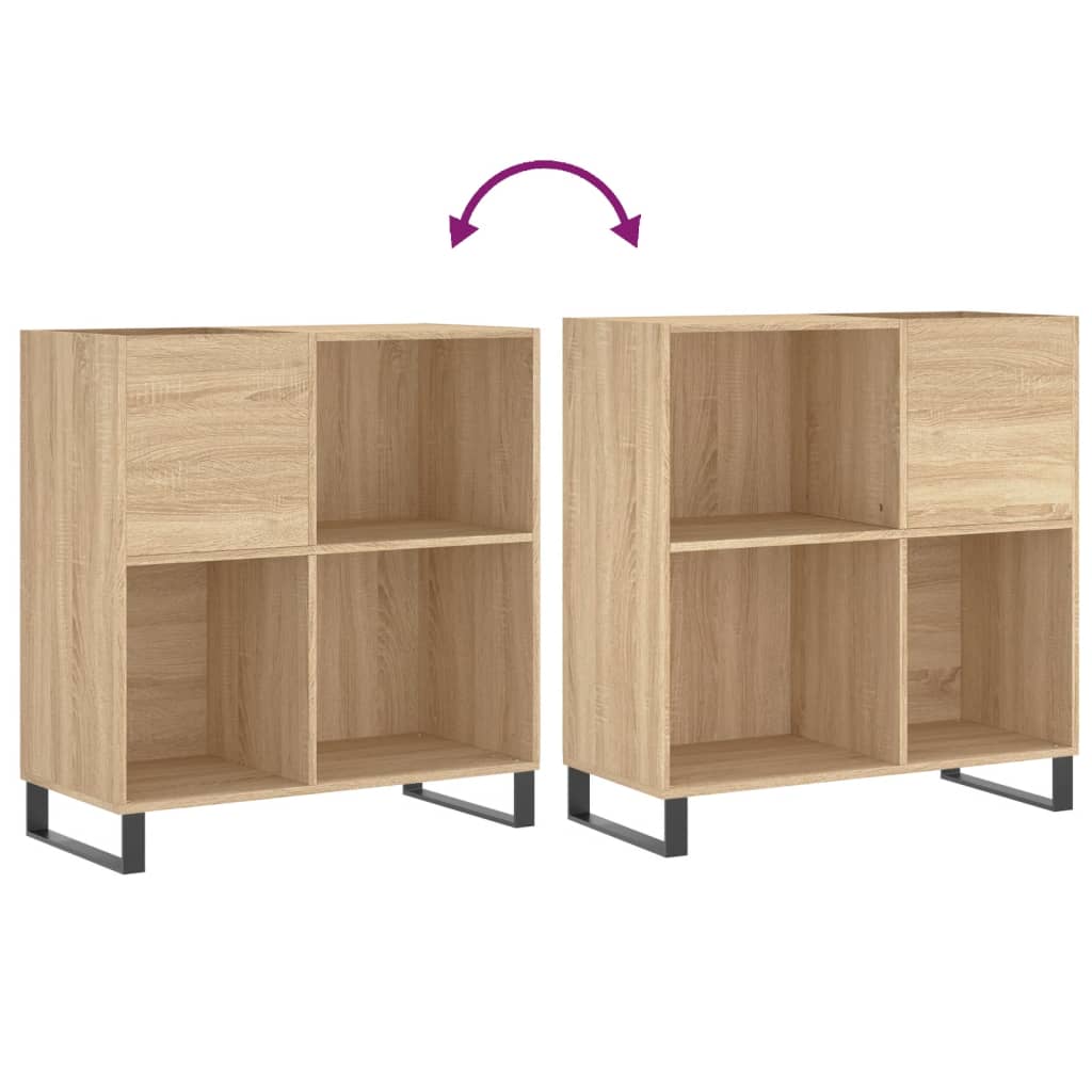 Platenkast 84,5x38x89 cm bewerkt hout sonoma eikenkleurig is nu te koop bij PeponiXL, paradijselijk wonen!