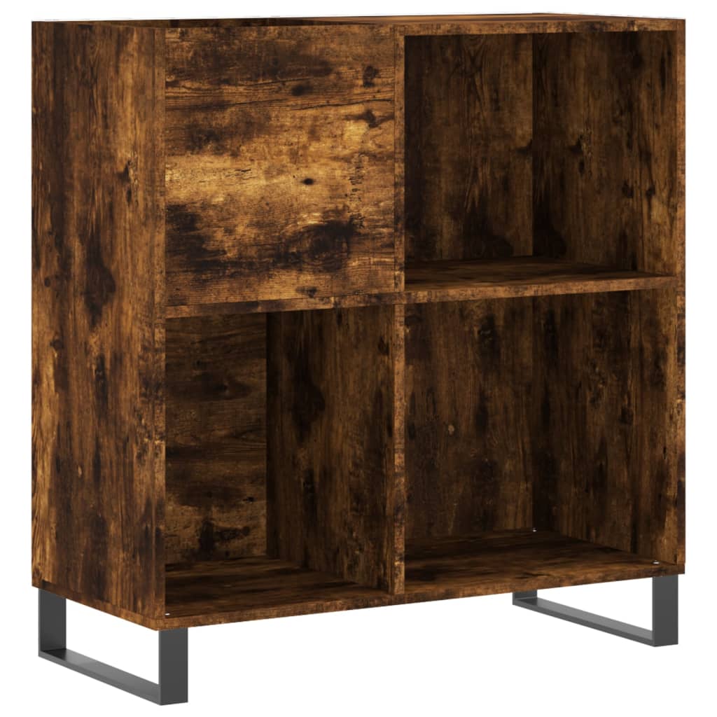 Platenkast 84,5x38x89 cm bewerkt hout gerookt eikenkleurig is nu te koop bij PeponiXL, paradijselijk wonen!