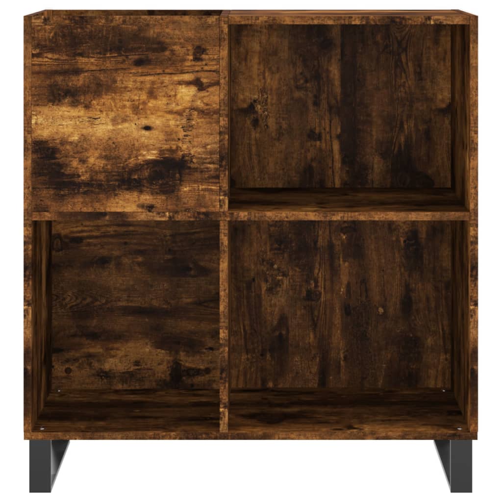 Platenkast 84,5x38x89 cm bewerkt hout gerookt eikenkleurig is nu te koop bij PeponiXL, paradijselijk wonen!
