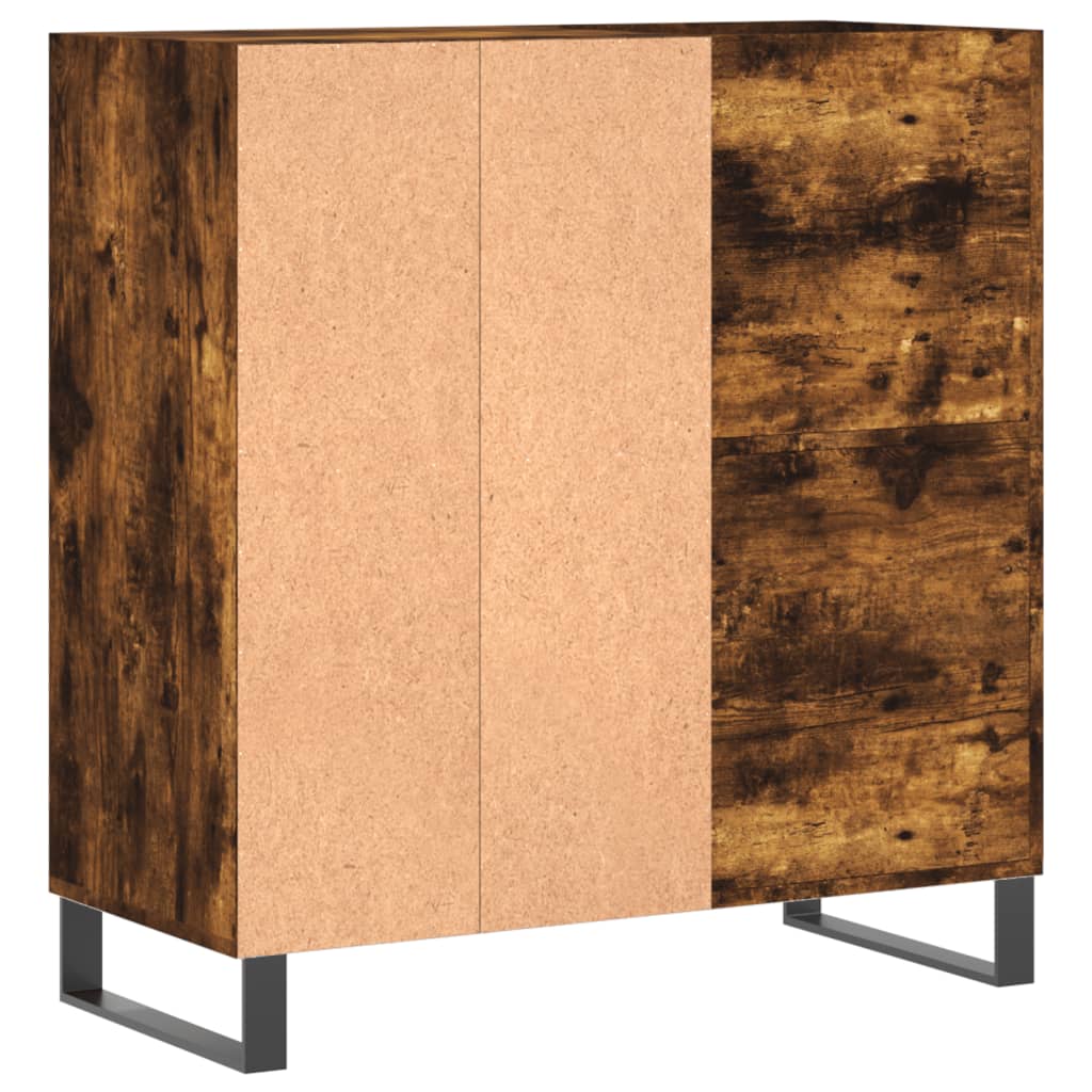 Platenkast 84,5x38x89 cm bewerkt hout gerookt eikenkleurig is nu te koop bij PeponiXL, paradijselijk wonen!