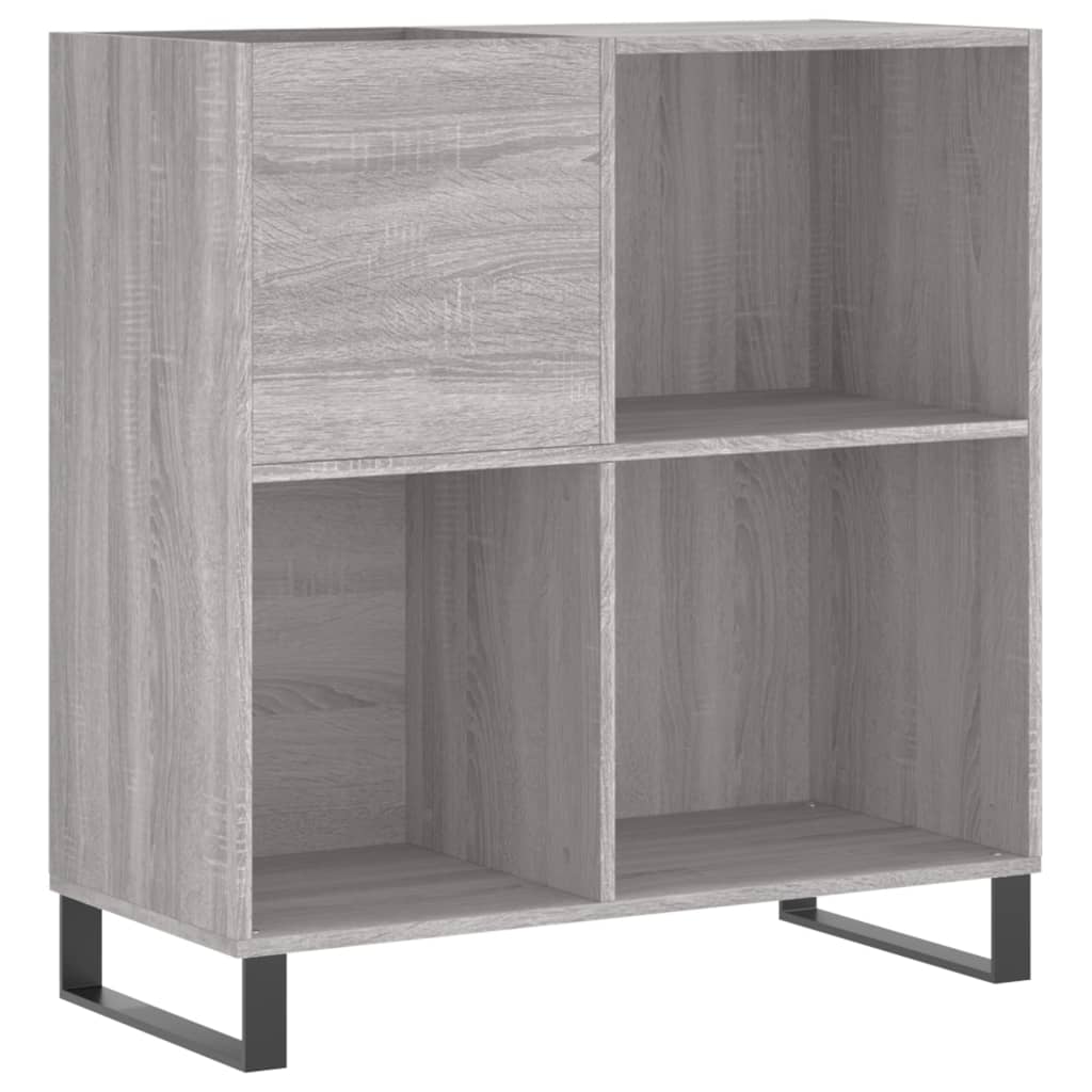 Platenkast 84,5x38x89 cm bewerkt hout grijs sonoma eikenkleurig is nu te koop bij PeponiXL, paradijselijk wonen!