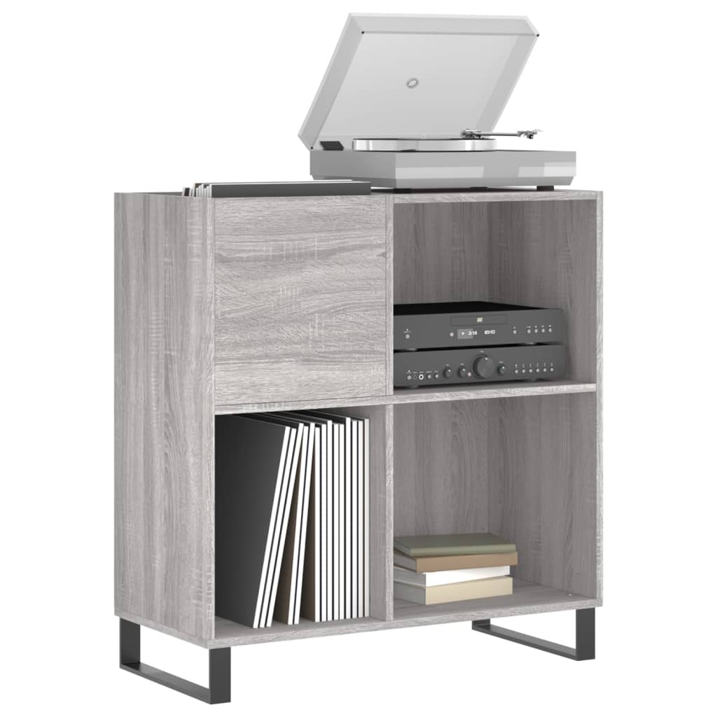 Platenkast 84,5x38x89 cm bewerkt hout grijs sonoma eikenkleurig is nu te koop bij PeponiXL, paradijselijk wonen!